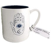Wholesale - 22oz SPECKLE BLUE INNER HAMSA MUG, UPC: 840104923436